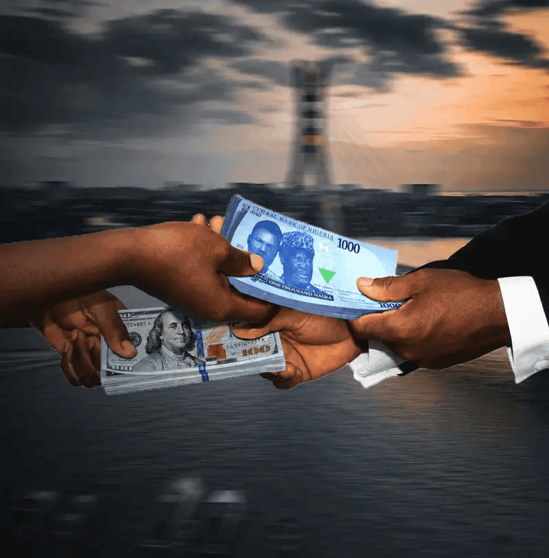 Naira notes passing from one hand to another